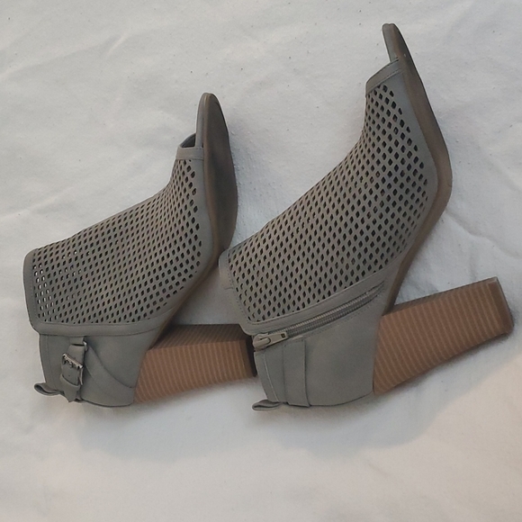 Gray Ankle Booties Open Toe - Picture 3 of 11